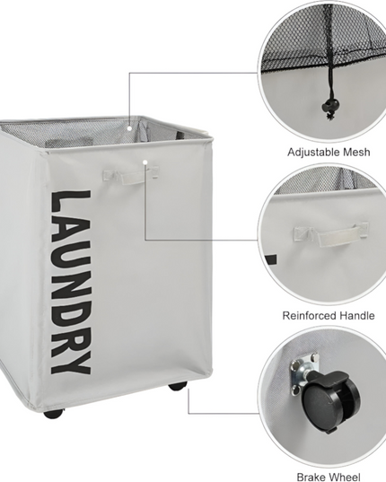 Foldable Laundry Basket With Wheels
