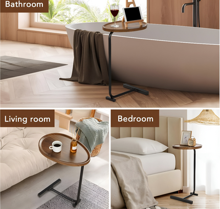 طاولة قهوة على شكل حرف C لغرفة المعيشة وغرفة النوم