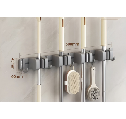 حامل ممسحة ومكانس مثبت على الحائط