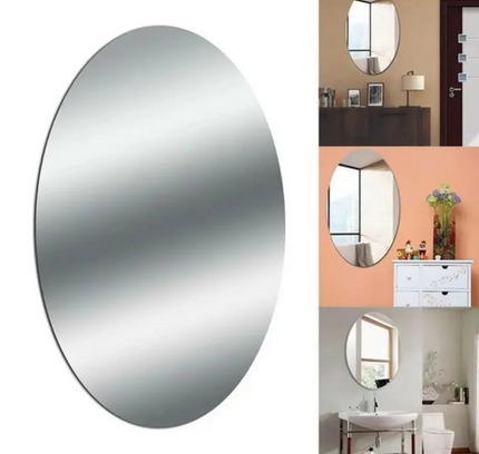 Adhesive Mirror Wall Sticker, Oval Shape Small