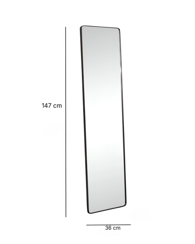 Rectangular Standing Mirror Black