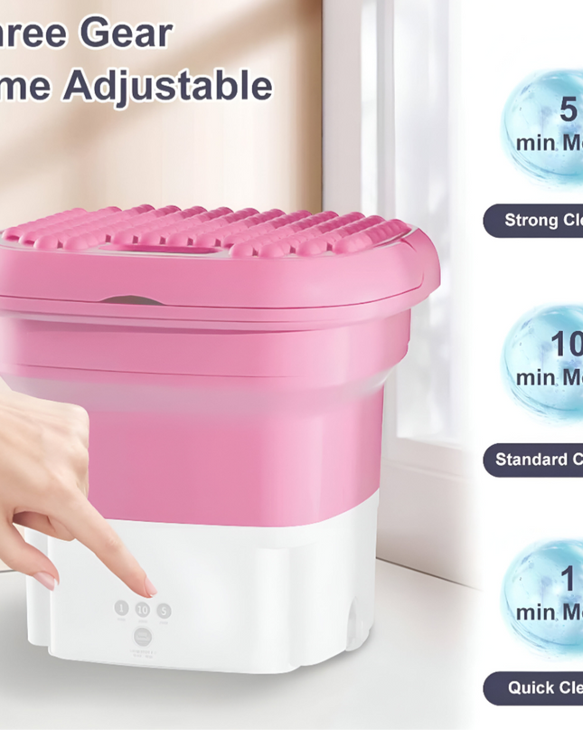 غسالة ملابس صغيرة قابلة للطي