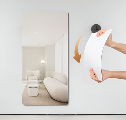 مرآة حائط مرنة ذاتية اللصق عالية الدقة