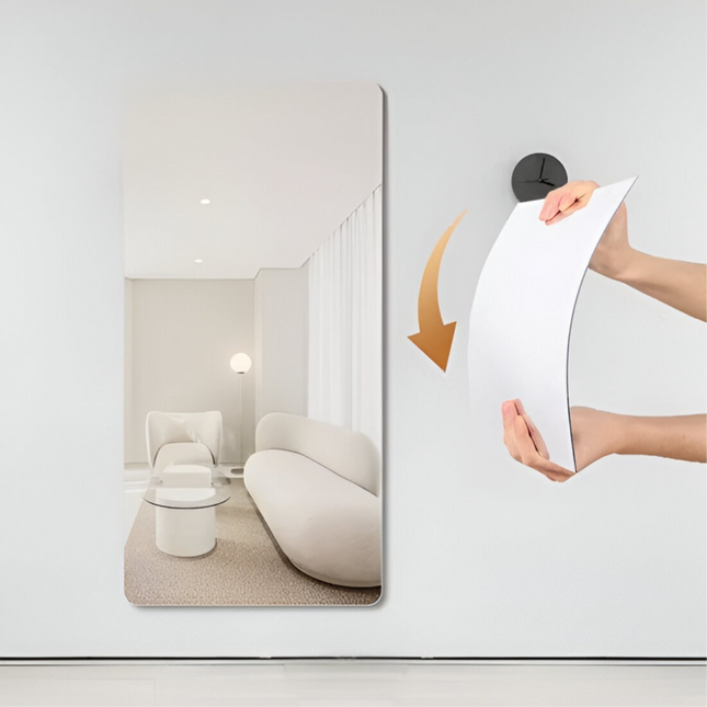 مرآة حائط مرنة ذاتية اللصق عالية الدقة