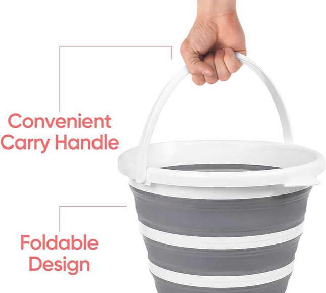 دلو قابل للطي مع مقبض