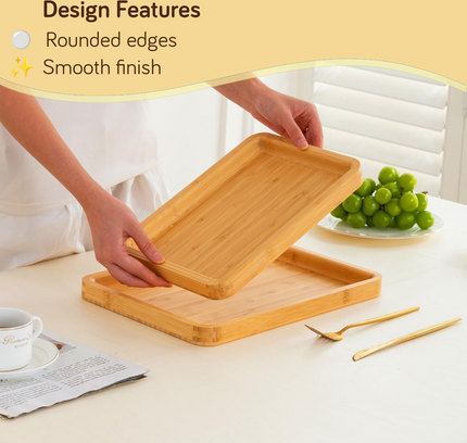 Multi use Bamboo Serving Tray 3 Set