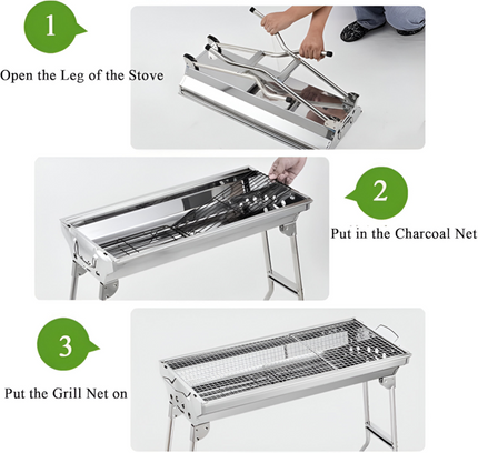 Folding Portable Stainless Steel Bbq Grill Tl-003