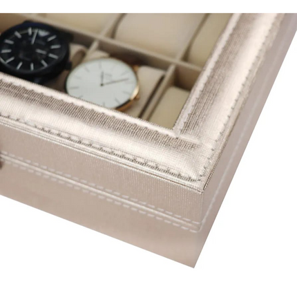 Watch Box Organizer Leather 12 Slots