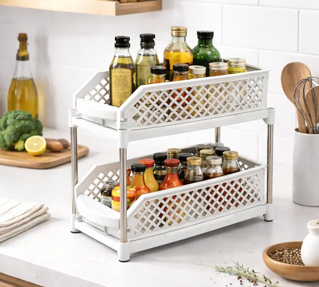 Kitchen Counter Top Storage Rack 2 Tier