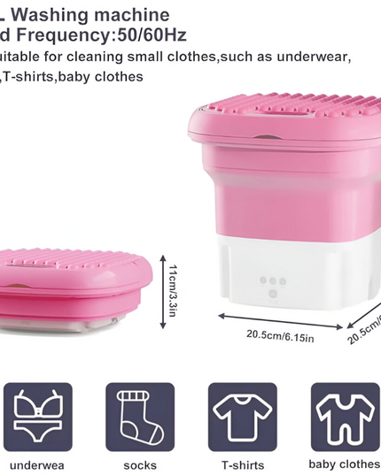 غسالة ملابس صغيرة قابلة للطي