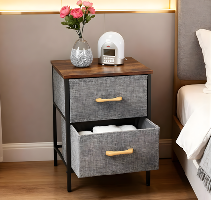 Fabric Drawers Storage Shelf 2 Layer