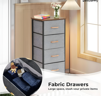 Fabric Drawers Storage Shelf 4 Layer