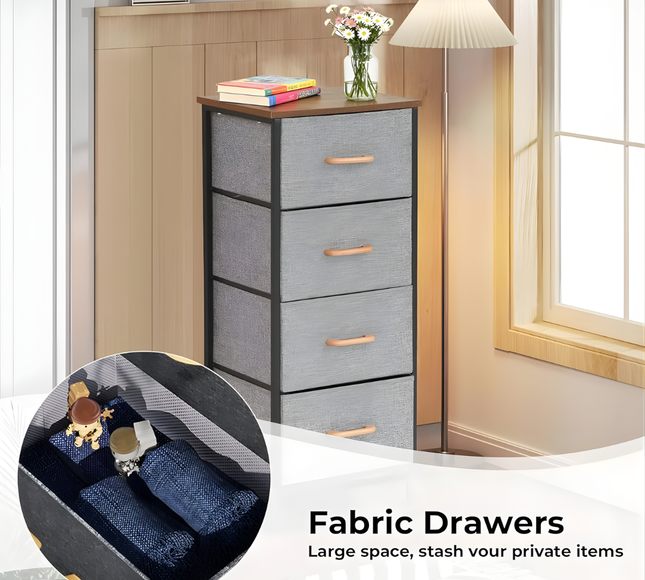 Fabric Drawers Storage Shelf 4 Layer