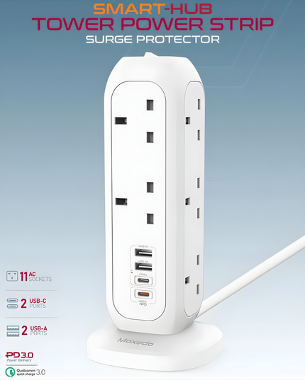 Moxedo 3250W Smart Hub Tower Power Strip