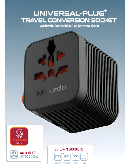 Moxedo Universal – Plug Travel Conversion Socket 2500W
