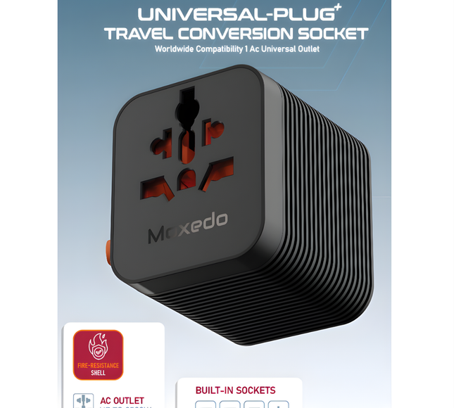 Moxedo Universal – Plug Travel Conversion Socket 2500W