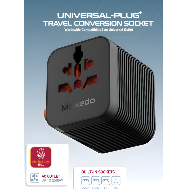 Moxedo Universal – Plug Travel Conversion Socket 2500W