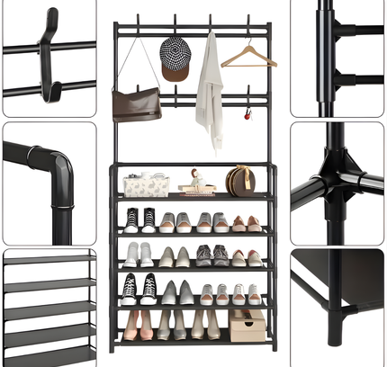 رف أحذية مع رف قبعات