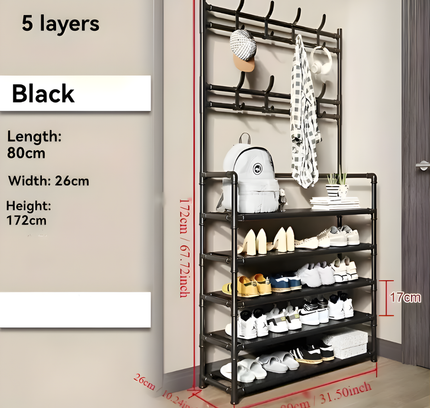 رف أحذية مع رف قبعات