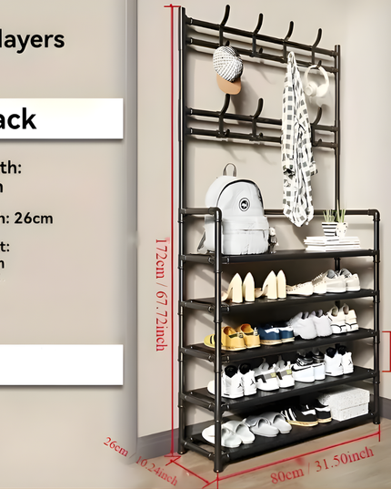 Shoe Rack With Hat rack Big Black