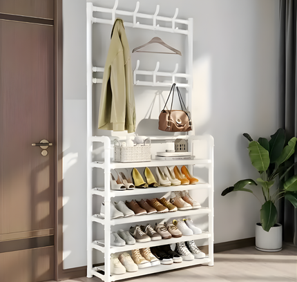 رف أحذية مع رف قبعات