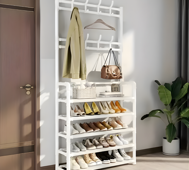 Shoe Rack With Hat rack Big Black