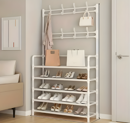 رف أحذية مع رف قبعات