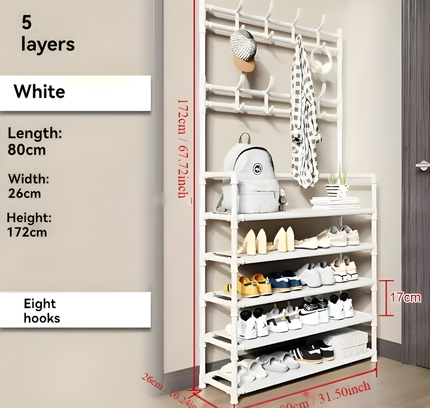 رف أحذية مع رف قبعات