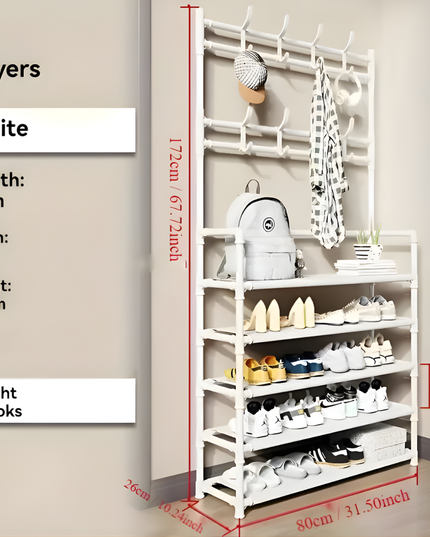 Shoe Rack With Hat rack Big Black