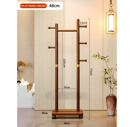 Clothes Rack Wooden with Wheels
