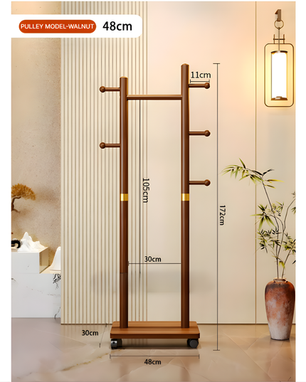 رف ملابس خشبي بعجلات