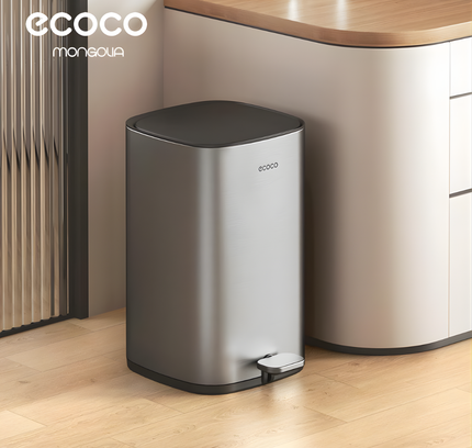 Ecoco Stainless Steel Pedal Trash Can 10L