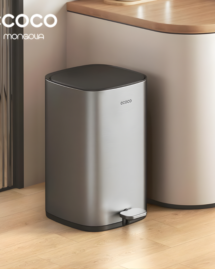 Ecoco Stainless Steel Pedal Trash Can 10L