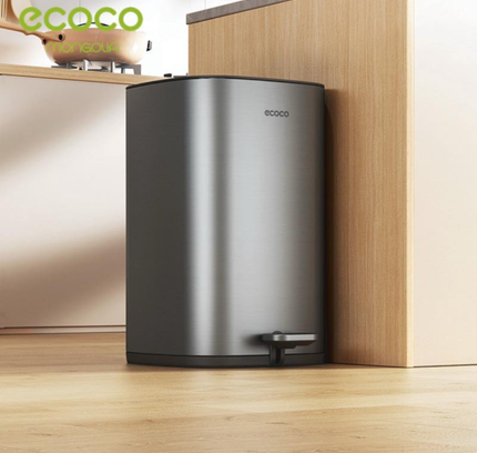 Ecoco Stainless Steel Pedal Trash Can 10L