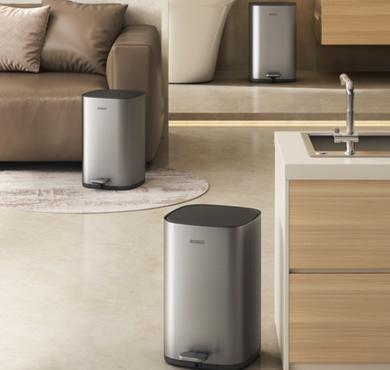 Ecoco Stainless Steel Pedal Trash Can 10L