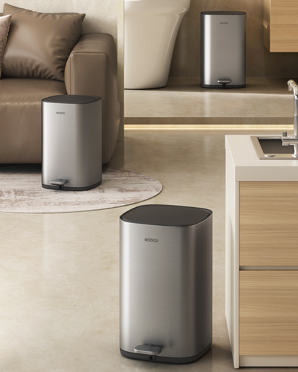 Ecoco Stainless Steel Pedal Trash Can 10L