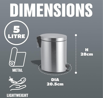 Stainless Steel Trash Can 5 Liter