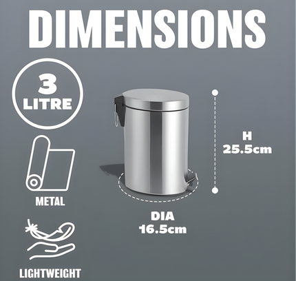 Stainless Steel Trash Can 3 Liter