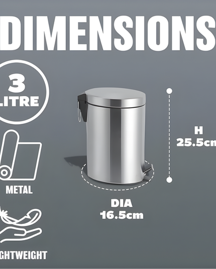 Stainless Steel Trash Can 3 Liter