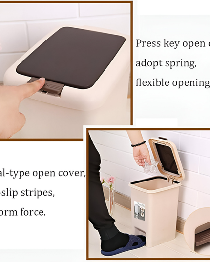 Plastic Trash Can Lid Press 30Liter