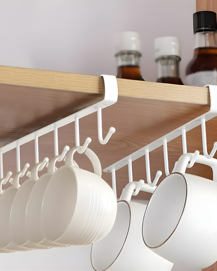 منظم خطافات الأكواب المثبتة على الحائط (قطعة واحدة)