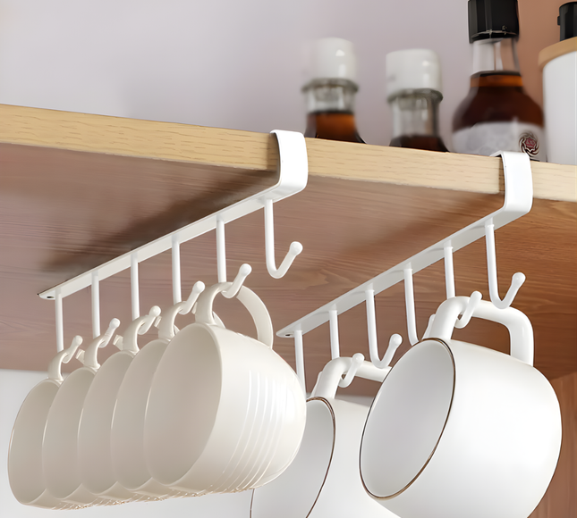 منظم خطافات الأكواب المثبتة على الحائط (قطعة واحدة)