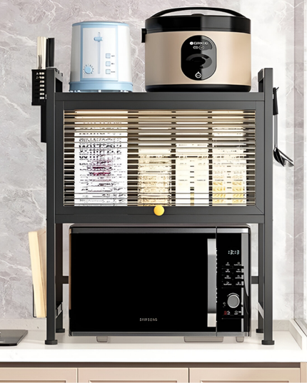 رف فرن الميكروويف مع باب