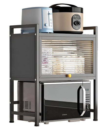 رف فرن الميكروويف مع باب