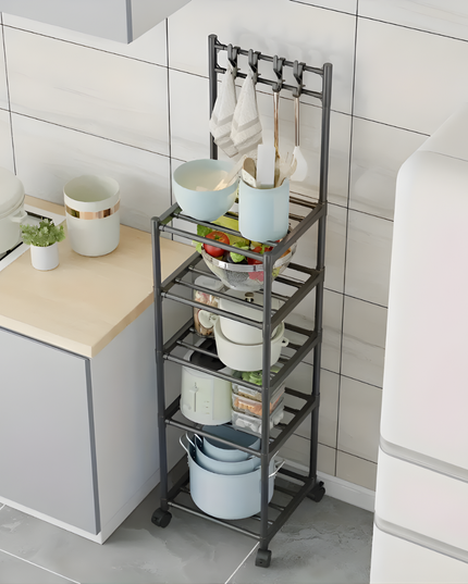رف تخزين متحرك بأربع طبقات