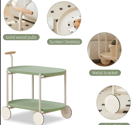 Kitchen 2-Tier Trolley Cart