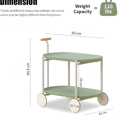 Kitchen 2-Tier Trolley Cart