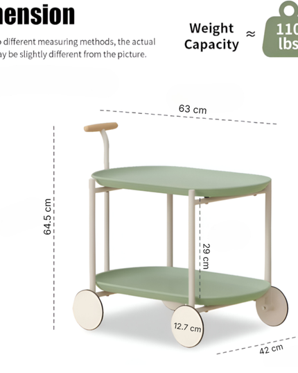 Kitchen 2-Tier Trolley Cart