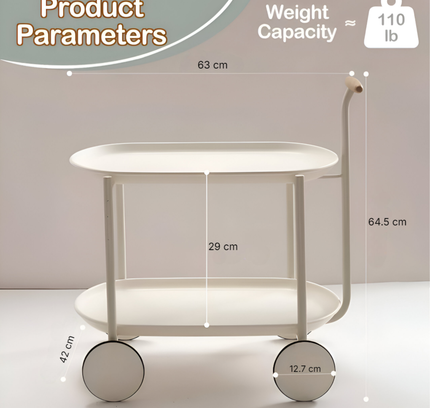 Kitchen 2-Tier Trolley Cart