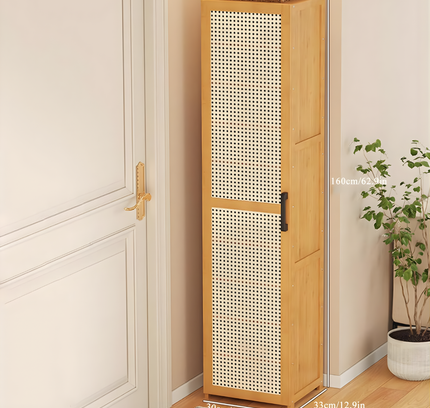 Bamboo Single Door Shoe Cabinet 9 Layer